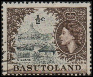 Basutoland 72 - Used - 1/2c Qiloane Hill (wmk 4) (1962) +