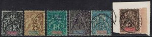 FRENCH OCEANIC SETTLEMENTS 1892 PEACE & COMMERCE RANGE TO 25C USED