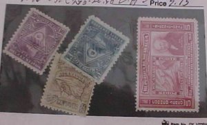 NICARAGUA STAMP #98E,109G,109I,C256 cat.$95.00 MINT LIGHT HINGED