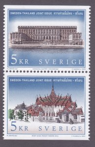 Sweden 2445 MNH OG 2002 Royal Palaces Sweden & Thailand Pair Very Fine
