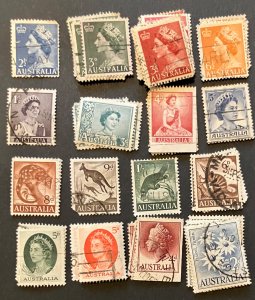 Australia small collection QE2 pre-decimal definitives used