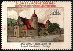 Vintage Germany Poster Stamp B. Lohse & Rothe Roofing Felt Products & Asphalt