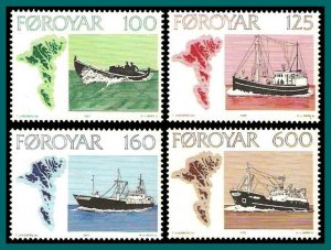 Faroe Islands 1977 Fishing Boats, MNH 24-27,SG23-SG26