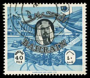 BAHRAIN Sc 146 VF/USED - 1966 40f  Sheik & Bahrain Intl. Airport-No Faults