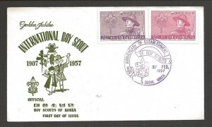 1957 Korea Boy Scouts 50th anniversary FDC Seoul 