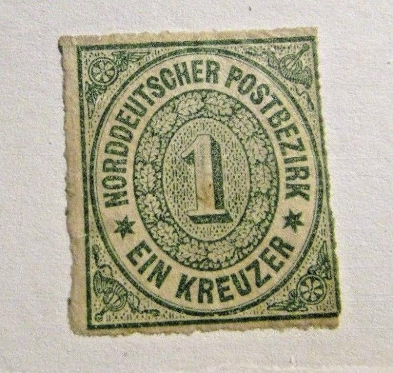 North German Confederation Scott #7 Θ used postage stamp, fine + 102 card 