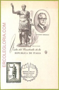 ad3269 - ARGENTINA - Postal History - MAXIMUM CARD - 1961 - GIOVANI GRONCHI