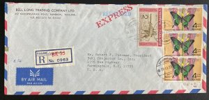 1968 Bangkok Thailand Commercial Airmail Cover To Farmingdale NY USA