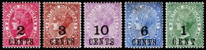 British Honduras Scott 28-30, 36, 47 (1888-92) Mint H F-VF, CV $42.00 C