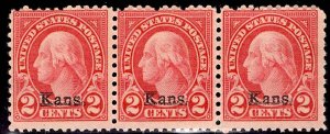 US Stamp #660 Strip of 3 2c Washington MINT NH SCV $22.50 (as Singles)