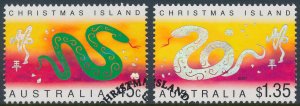 Christmas Island 2001 Year of the Snake Set of 2 SG487-488 Fine Used