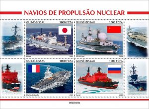 GUINEA BISSAU - 2023 - Nuclear Powered Ships - Perf 4v Sheet - Mint Never Hinged