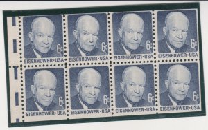 US Stamp Scott # 1393a Booklet Pane Of 8-Eisenhower Shiny Gum-MNH with Mount