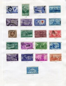 USA; 1952-53 fine early run of used values on cat numbered album page