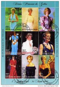 Niger 1997 PRINCESS DIANA Sheet Perforated Fine used VF