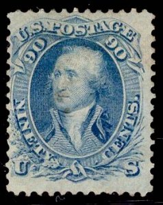 US Stamp #72 USED 90c Blue Washington SCV $600.