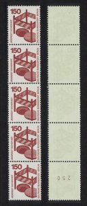 Germany Open manhole 150pf Coil strip 1971 MNH SG#1605