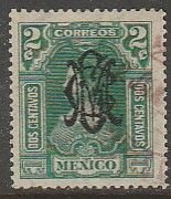 MEXICO 456, 2¢ VILLA MONOGRAM REVOLUT OVPERPRINT USED. VF. (613)