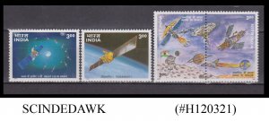 INDIA - 2000 INDIA'S SPACE PROGRAMME / SPACECRATS 4V MNH