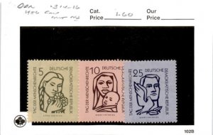 Germany - DDR, Postage Stamp, #314-316 Mint NH, 1956 Human Rights (AC)