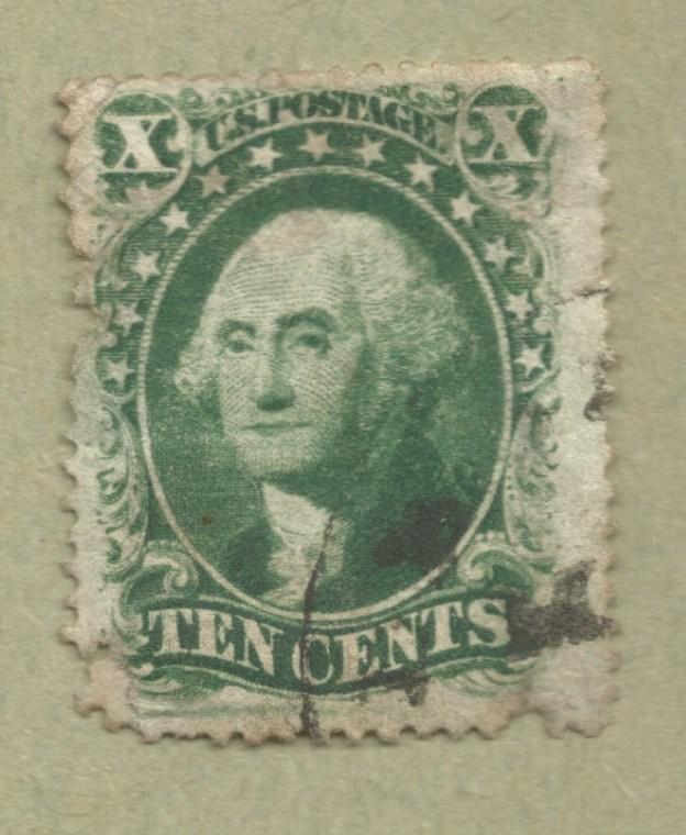 Scott # 32 10 cent Green Washington 1857-1861