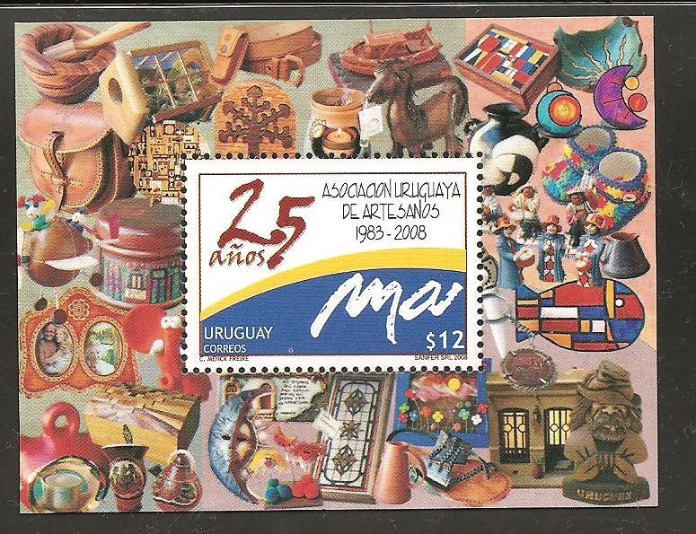 O) 2008 URUGUAY, CRAFTS, URUGUAYAN ASSOCIATION, SOUVENIR MNH