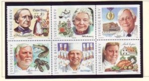 Sweden Sc 2444 2002 Chefs stamp booklet pane of 6 mint NH