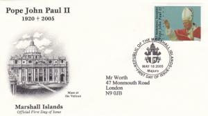 Marshall Islands 2005 In Memoriam John Paul II  Unadressed FDC 