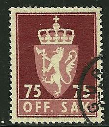 Norway # O77, Used