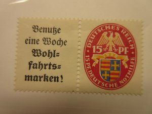 GERMANY Zusammendrucke Michel W33 MINT HINGED Lot9 Cat €210