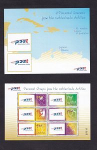 Netherlands Antilles #1014/1015(a)  MNH 2003 personalized stamps  2 scans