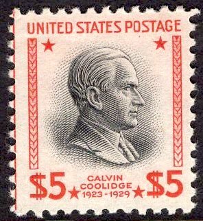 US Stamp #834 $5 Coolidge MINT NH SCV $75