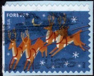 United States 4712 - Used - (45c) Christmas / Reindeer Flight (2012) (cv $0.60)