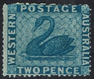 WESTERN AUSTRALIA 1861 SWAN 2D CLEAN CUT PERF 14-16