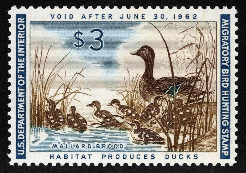 US Sc RW28 $3.00 1961 MNH OG XF Federal Duck Hunting Permit Stamp