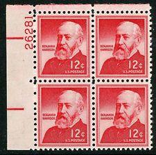 SCOTT # 1045 PLATE BLOCK BENJAMIN HARRISON MINT NEVER HINGED GEM QUALITY