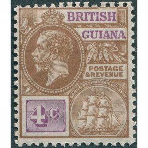 British Guiana 1922 4c brown & bright purple SG275 unused