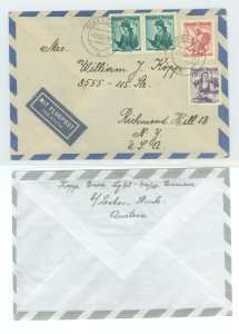 Austria 894/913/922 1951 Airmail cover sent from displaced person's camp in Eisenerz, Austria to Richmond Hill, NY