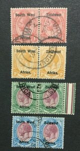 MOMEN: SOUTH WEST AFRICA SG #17,22,24-25 1923-6 USED LOT #195584-3933