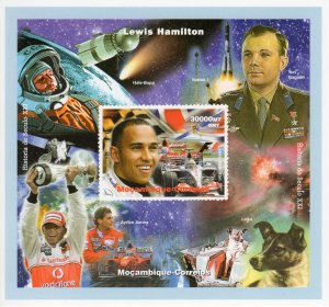 MOZAMBIQUE 2007 Yuri Gagarin-Laika/Formula 1 Hamilton History of XXI Century S/S