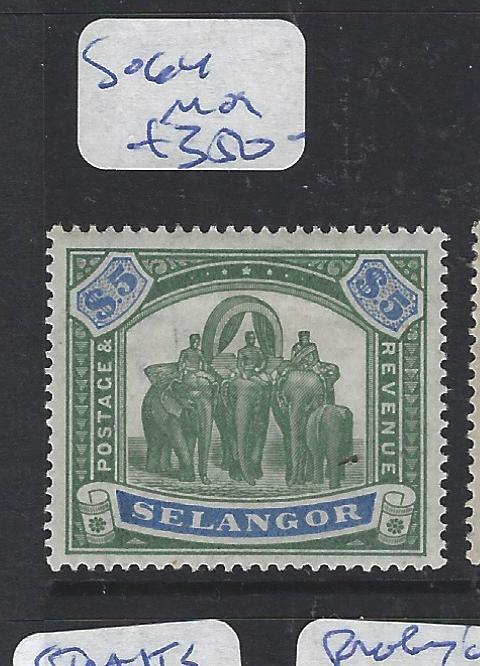 MALAYA SELANGOR  (P1111B)   ELEPHANT $5.00  SG 64   MOG