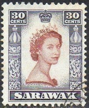 Sarawak 1957 30c QEII used