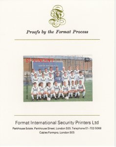 St VINCENT 1987 FOOTBALL LEEDS UNITED  imperf on FORMAT INT PROOF CARD
