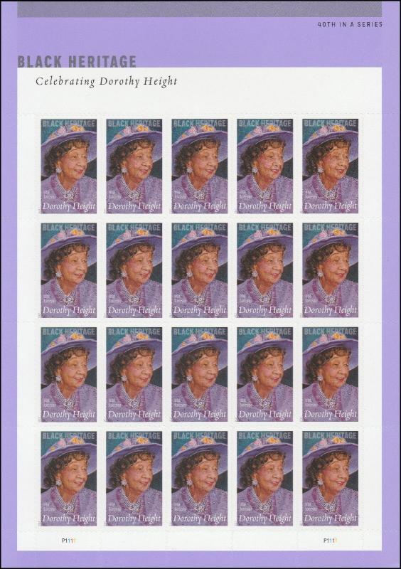 US 5171 Black Heritage Dorothy Height forever sheet (20 stamps) MNH 2017