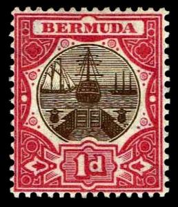 1906-10 Bermuda #34 Dry Dock Watermark 3 - OGHR - VF - CV$32.50 (ESP#2967)