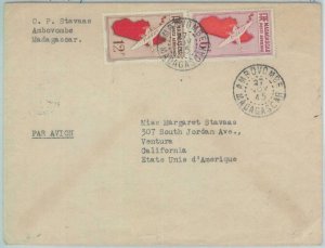 81135 - MADAGASCAR - POSTAL HISTORY - Airmail COVER from AMBOVOMBE  1945