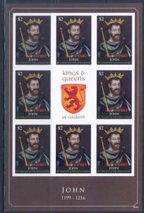 ST. VIN GRENADINES  KINGS & QUEENS OF ENGLAND JOHN   IMPERFORATED SHEET NH