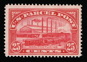 GENUINE SCOTT #Q9 F-VF MINT OG H 1913 CARMINE ROSE 25¢ PARCEL POST #8826