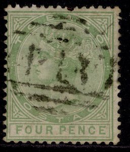 TOBAGO QV SG18, 4d yellow-green, USED. Cat £95.