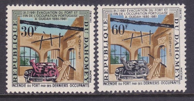 Dahomey 153-54 MNH 1962 Evacuation of Fort Ouidah by Portuguese 1st Anniversary